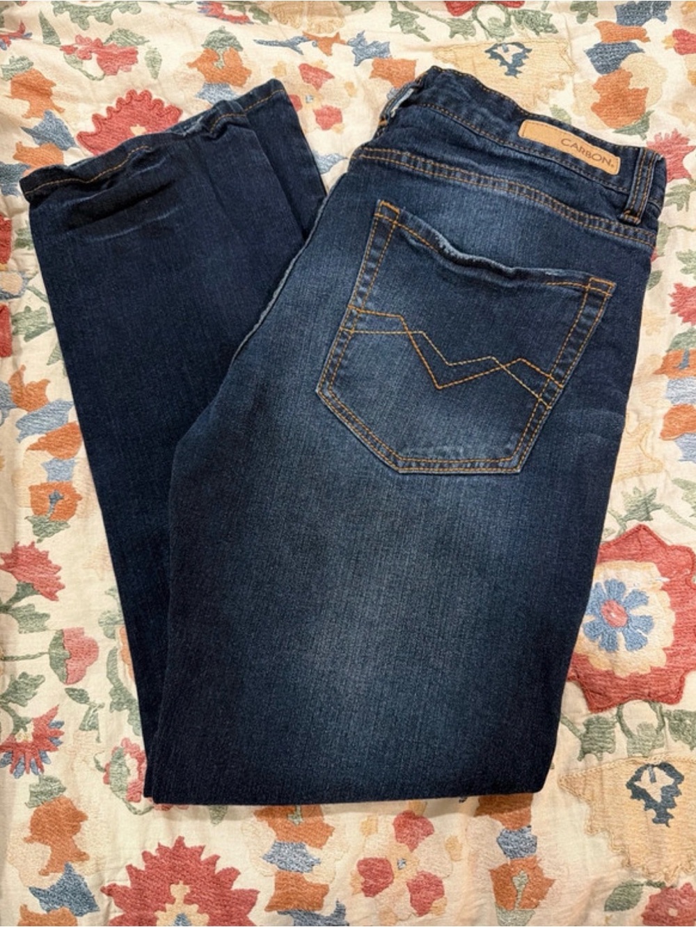 Carbon Men's Slim Straight Dark Blue Jeans